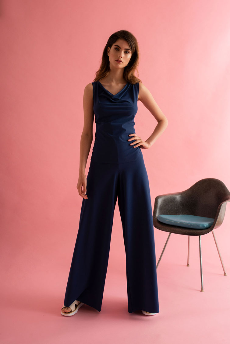 PAOLA trousers col. Blue + top SEA col. Blue